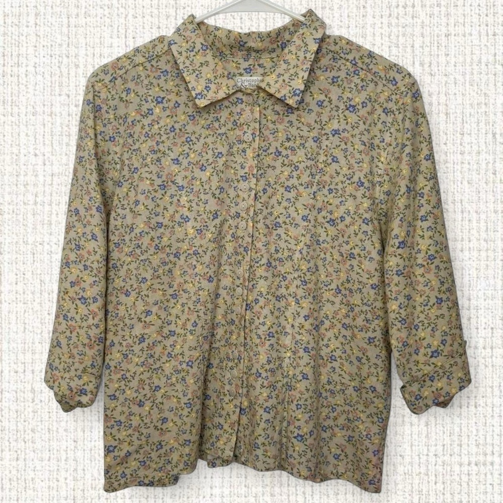 Christopher & Banks Multicolor Floral Button Up Shirt